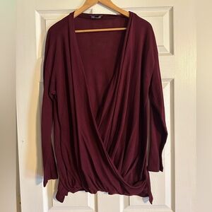 Wine Red Wrap Sweater